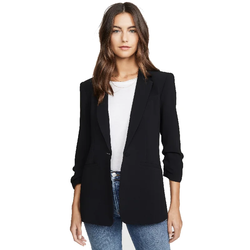 Cinq à Sept Women's Crepe Khloe Black One Button Blazer Jacket Suit Women's Party Jacket