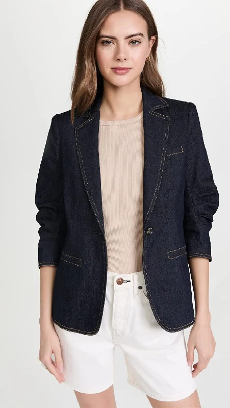 Cinq à Sept Women's Denim Khloe Blazer, Indigo Women's Custom Jacket