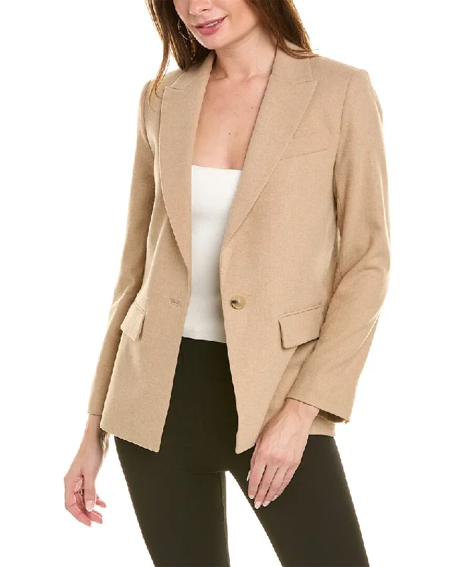 Vince Boyfriend Wool-Blend Blazer Women's Trendy Jacket