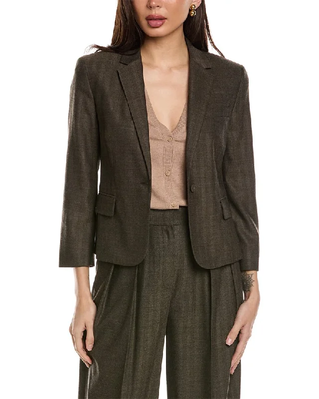 Theory Shrunken Wool-Blend Blazer Women's Unique Blazer