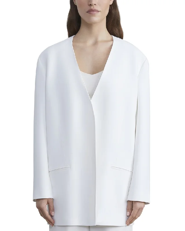 Lafayette 148 New York Relaxed Collarless Blazer Women's Elegant Suit