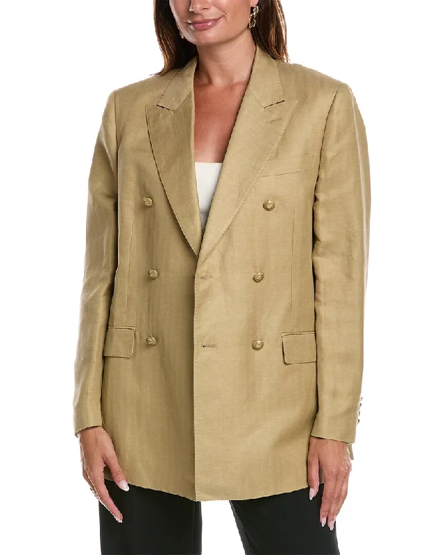 Etro Heart Linen & Silk-Blend Blazer Women's Luxurious Jacket