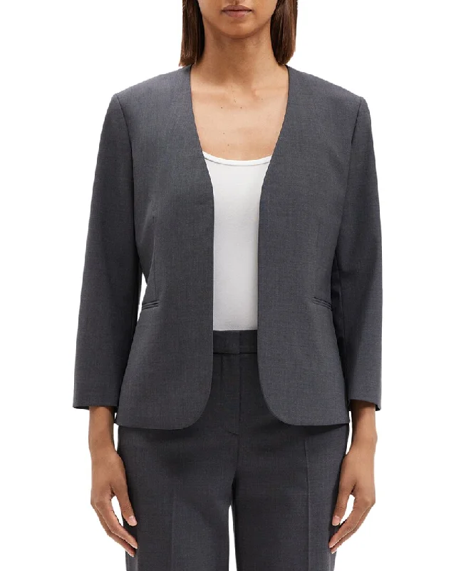 Theory Lindrayia Wool-Blend Blazer Women's Denim Suit