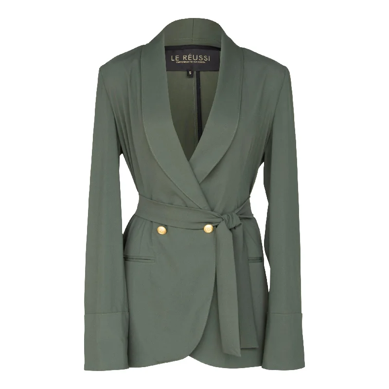 Women's Olive Blazer with Front Buttons Women's Fashion Blazer