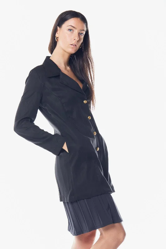 The Grace Long Blazer Dress in Black Women's Trendy Jacket