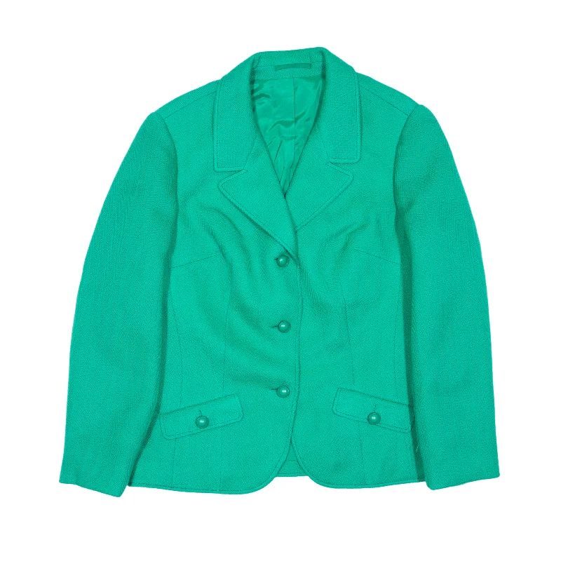 Blazer Jacket Green Wool Womens S Women's Stripe Blazer