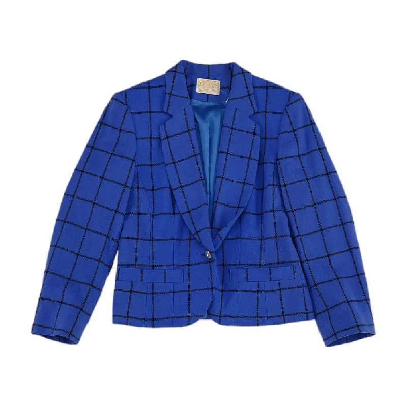 Blue Plaid Blazer Women's Boutique Suit