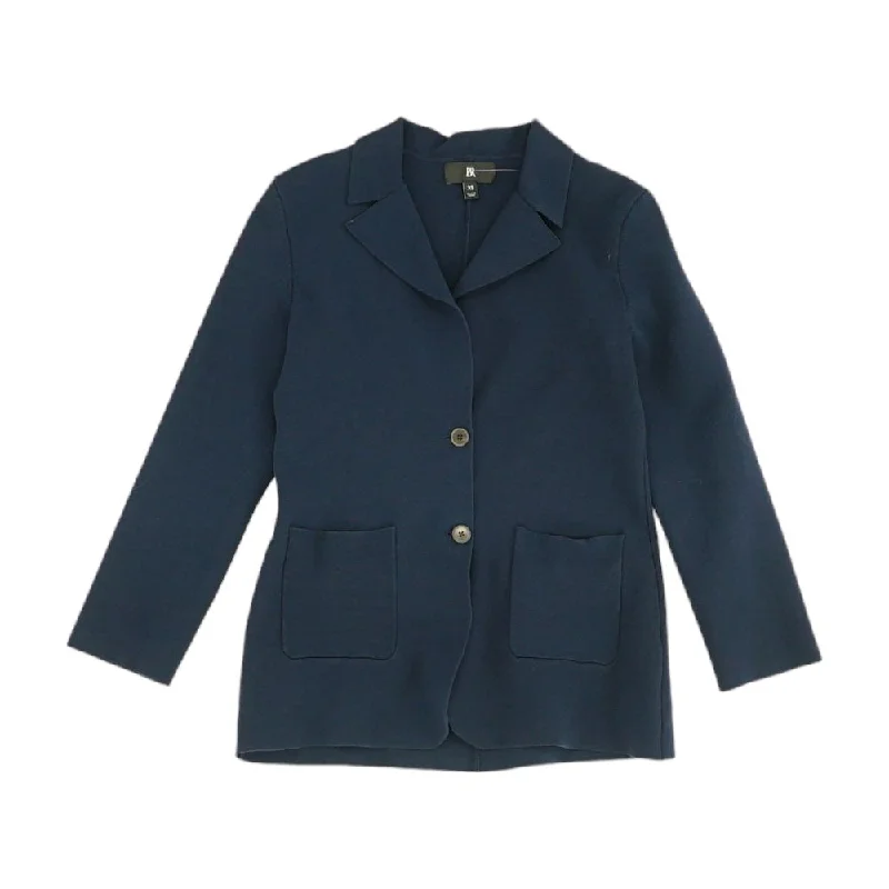 Blue Solid Blazer Women's Warm Suit