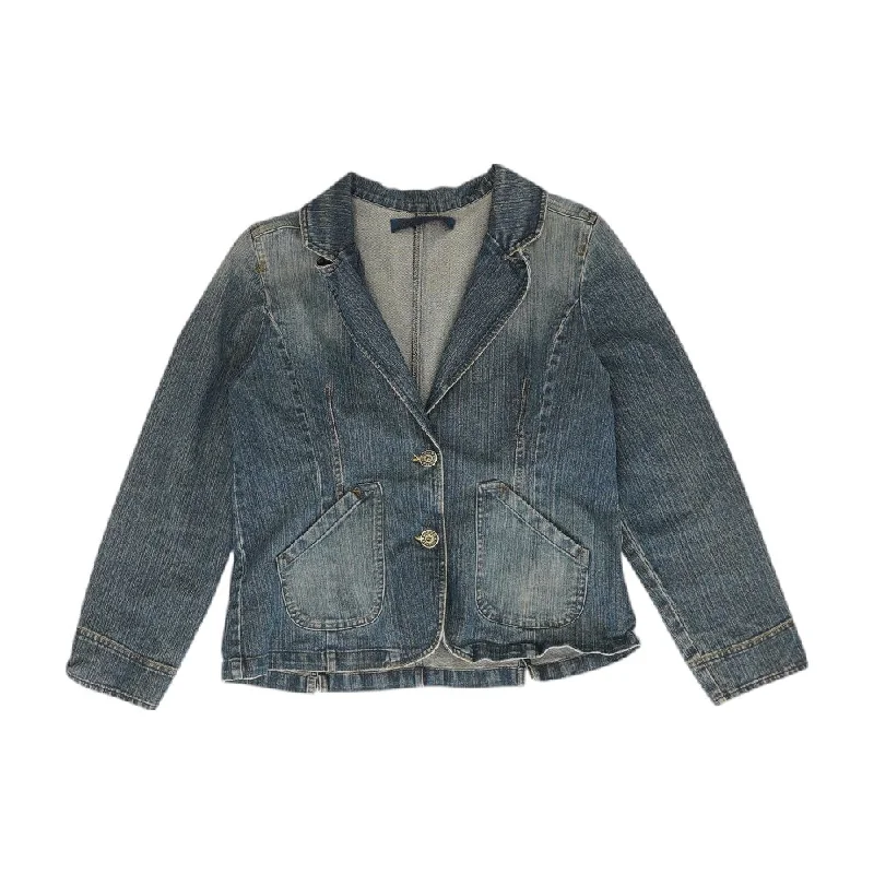 Blue Solid Denim Blazer Women's Wedding Blazer