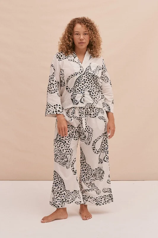 Boxy Shirt and Wide Leg Trouser Set The Jag Print Cream Trousers Exclusive Limited