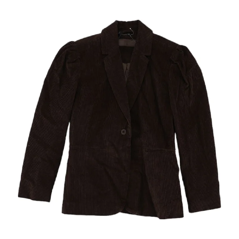 Brown Solid Blazer Slim Fit Blazer