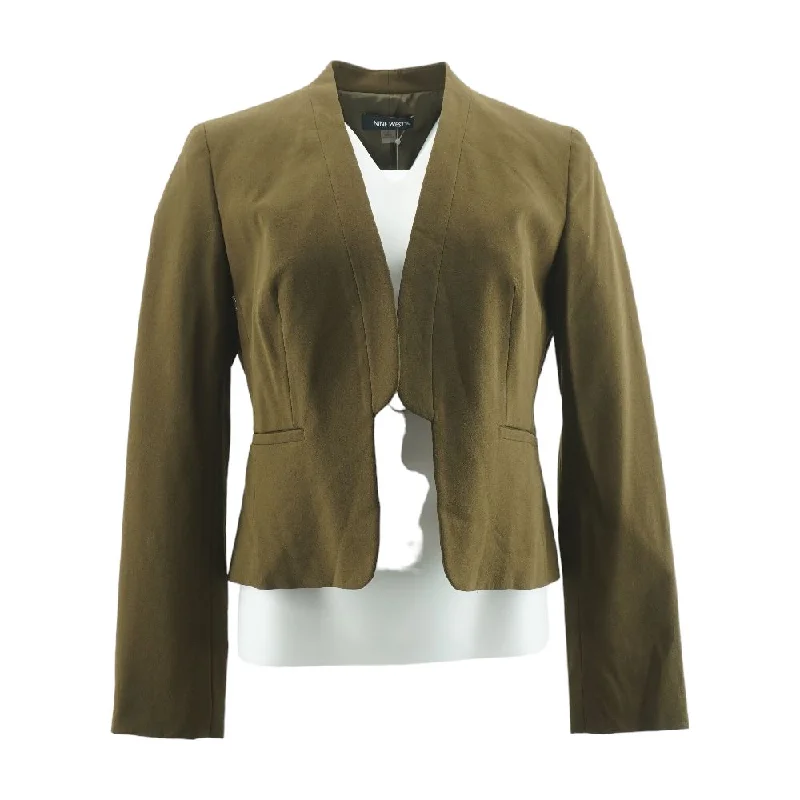 Brown Solid Blazer Women's Unique Blazer