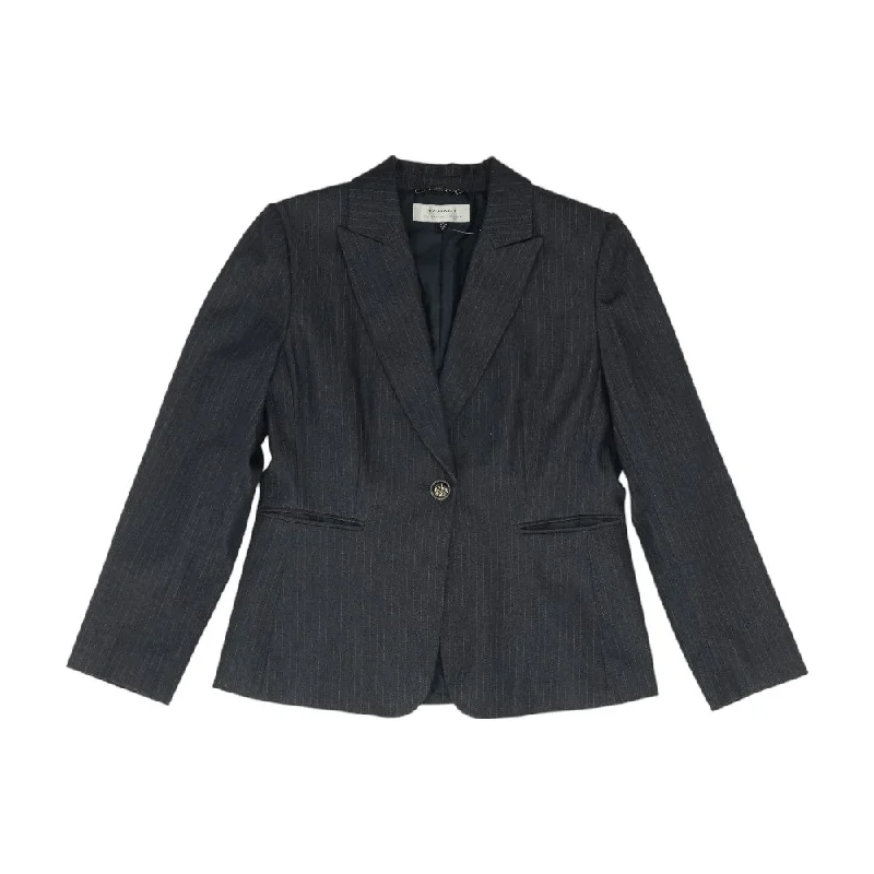 Charcoal Striped Blazer Women's Casual Suit