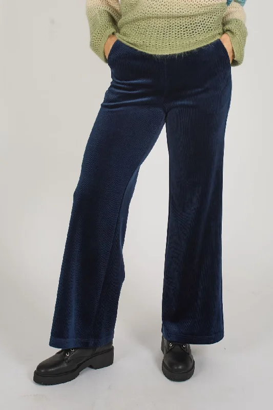 Corrie Bratter Clan Trousers in Navy Trousers Denim Blue