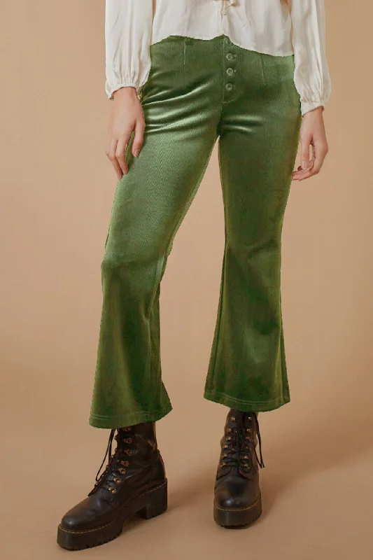 Corrie Bratter The Crop Trousers in Green Trousers Plaid Checkered