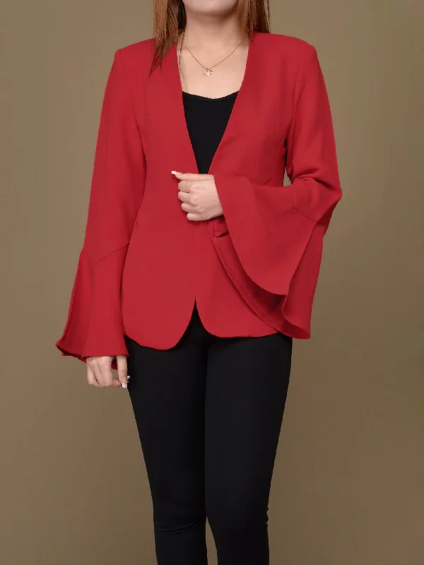 Ruffle Sleeved Blazer Slim Fit Blazer