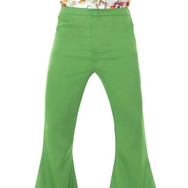 Flared Trousers Mens Adult Green Trousers luxurious premium