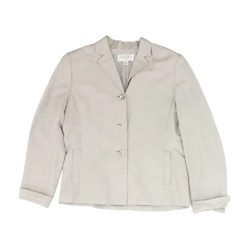 Gray Solid Blazer Winter Women's Blazer