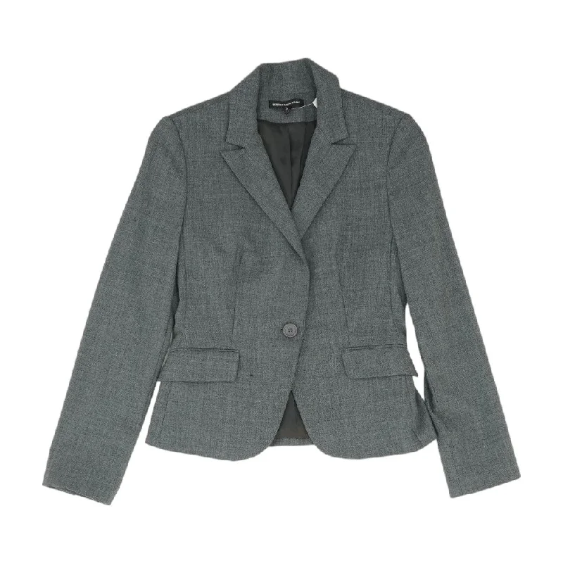 Gray Solid Blazer Silk Women's Blazer