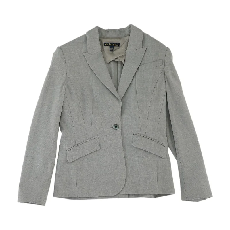 Gray Solid Blazer Spring Women's Coat