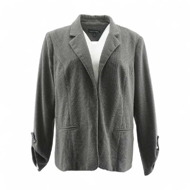 Gray Solid Blazer Women's Elegant Suit