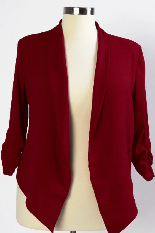 Hadlee Structured Blazer - Burgundy Women's High-End Blazer