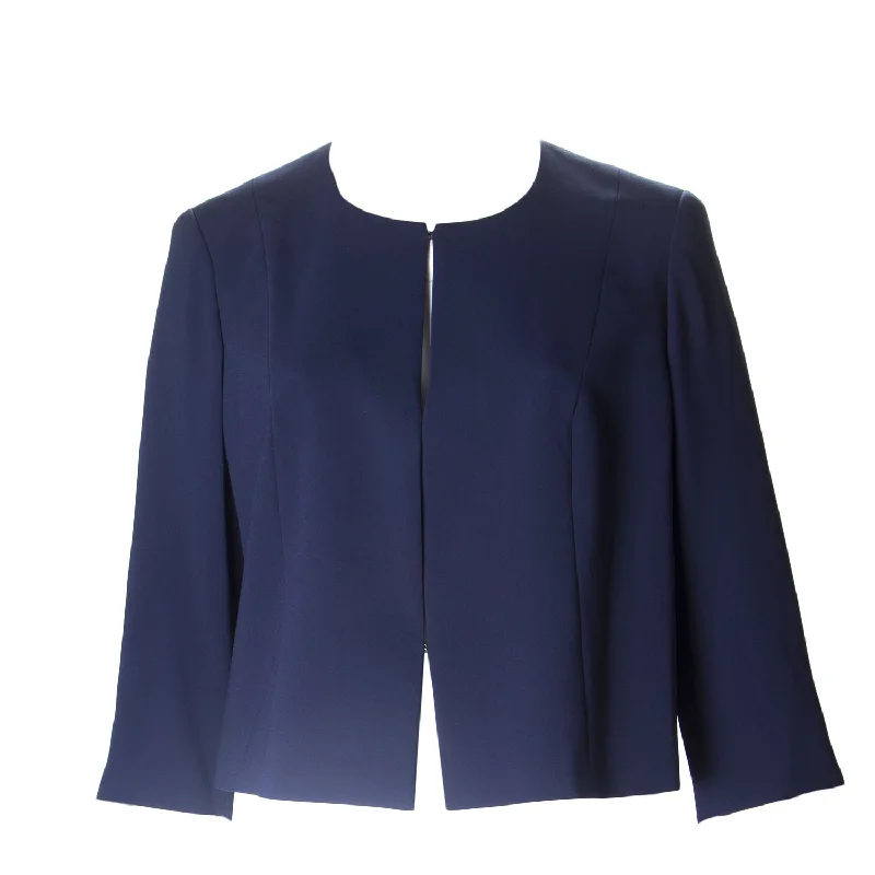 MARINA RINALDI Women's Navy Ciao Hook Fastened Blazer $485 NWT Women's Unique Blazer