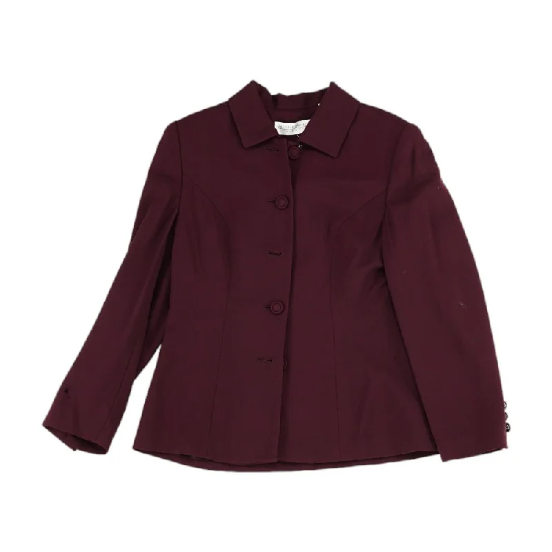 Maroon Solid Blazer Women's Custom Jacket