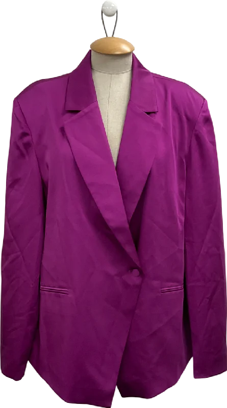 My Jewellery Purple Oversized Satin Blazer UK XL Women's Handmade Blazer