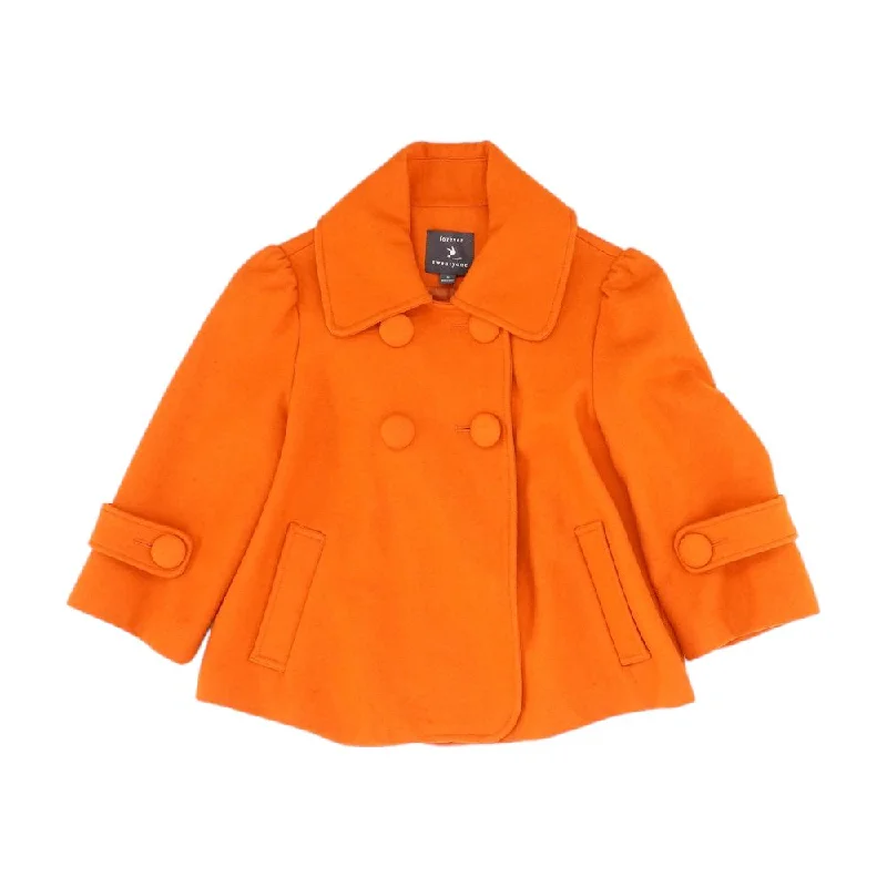 Orange Solid Blazer Women's Elegant Suit