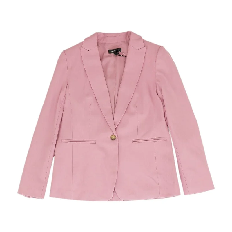 Pink Solid Blazer Women's Classic Suit