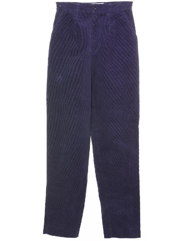 Purple Tapered 1990s Corduroy Trousers - W24 L31 Trousers practical durable