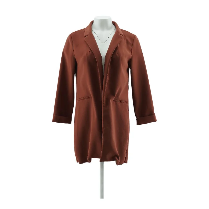 Rust Solid Blazer Women's Plaid Suit