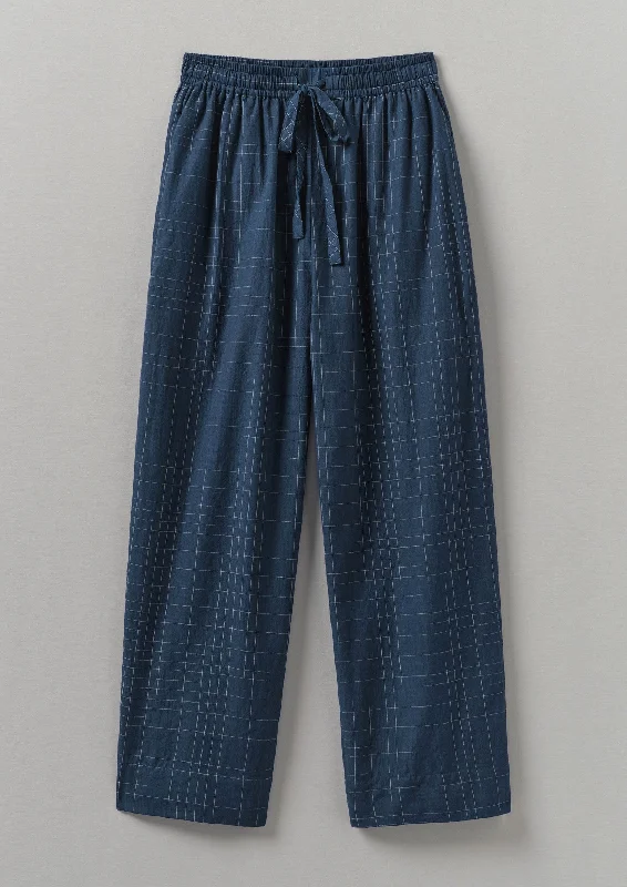 Sketched Check Cotton Pyjama Trousers | Twilight/Ecru Trousers Party Sparkling