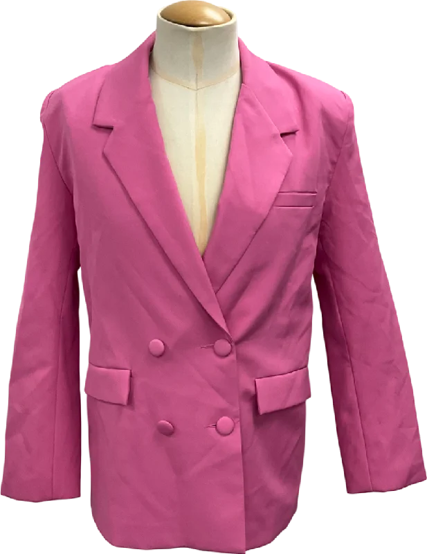 SLA the label Pink Oversized Blazer UK M Women's Trendy Jacket