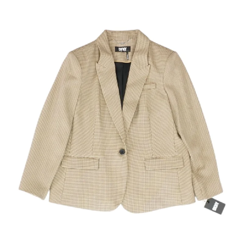 Tan Houndstooth Blazer Women's Casual Suit