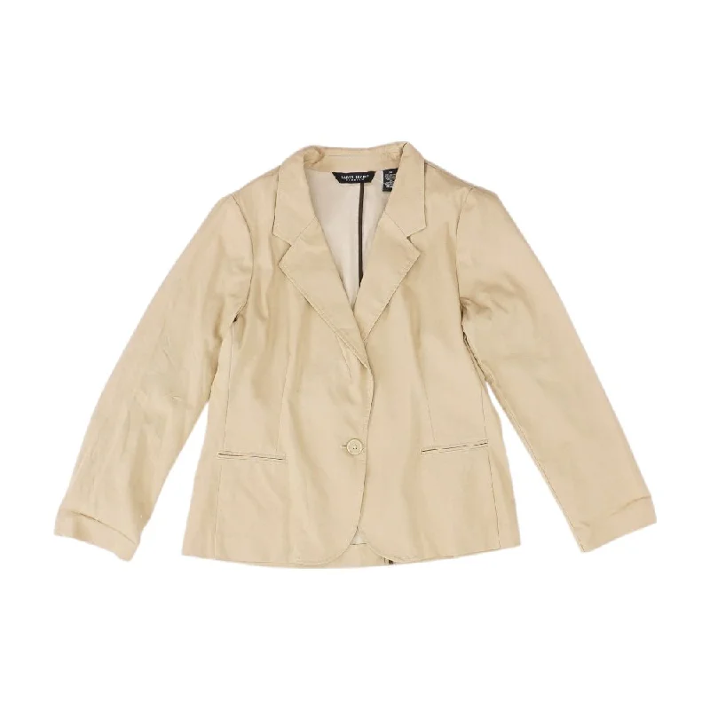 Tan Solid Blazer Women's Trendy Jacket