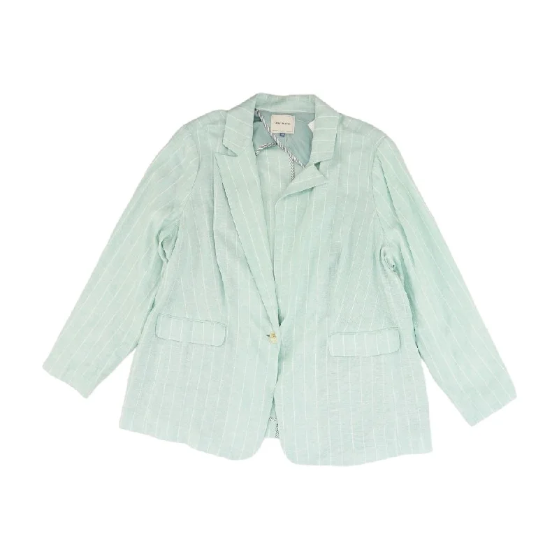 Turquoise Striped Blazer High-End Women's Suit