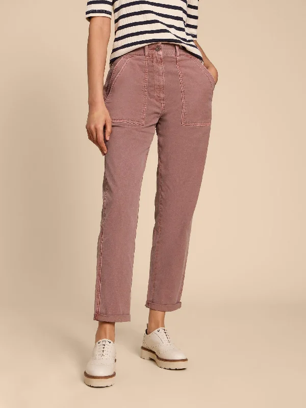 Twister Chino Trouser by White Stuff in Dusty Pink Trousers Canvas Durable