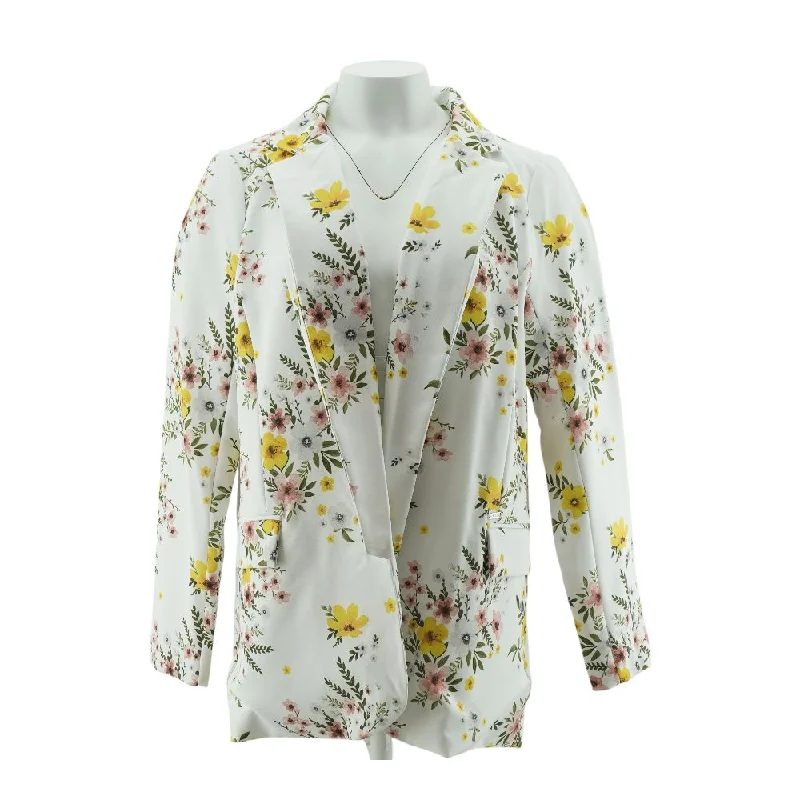 White Floral Blazer Women's Adventure Blazer