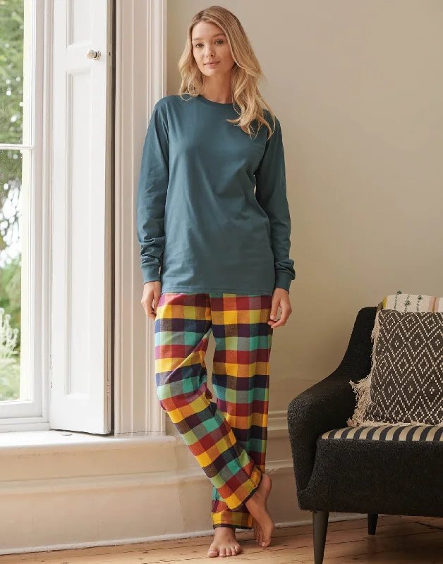 Women's Brushed Cotton Pyjama Trousers – Edinburgh Check Trousers Brand Named