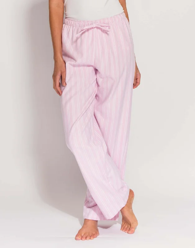 Women's Brushed Cotton Pyjama Trousers – Westwood Pink Stripe Trousers Fall Fleece