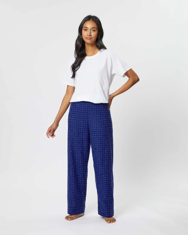 Women's Brushed Cotton Pyjama Trousers - Winsford Check Trousers Prom Sequined