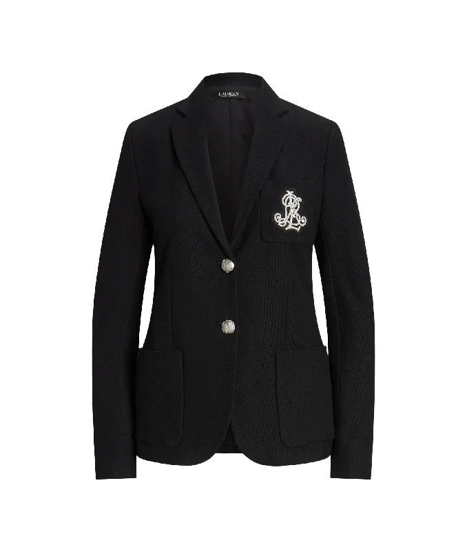 Bullion Jacquard Blazer - Black Women's Elegant Suit