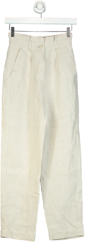 & Other Stories Beige Trousers UK 6 Trousers Handmade Artisanal