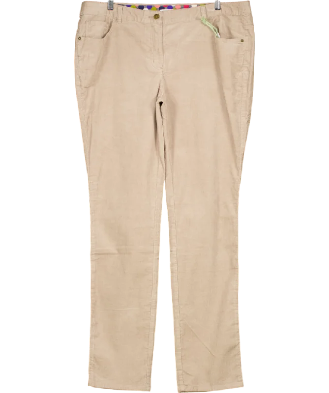 Boden warm Beige 5 Pocket Corduroy Slim Leg Trousers UK 18 Trousers Sale Discount