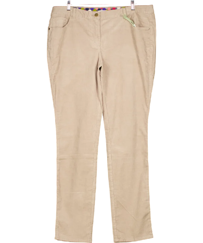 Boden Beige 5 Pocket Cord Slim Trousers UK 20 regular Trousers Custom Made