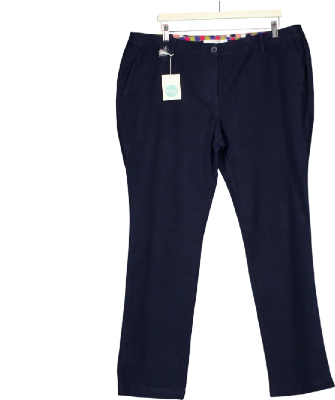 Boden Blue Cotton Straight Leg Trousers UK 20 Trousers Brand Named