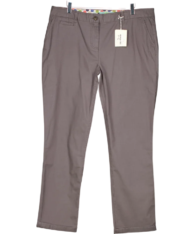 Boden Grey Chino Trousers UK 16 Trousers fashionable trendy