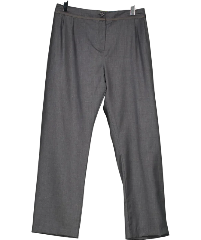 Boden Grey Slim Wool Chino Trouser UK 18 Trousers Timeless Classic